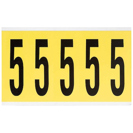 Number Label, 5, 5inHx1-3/4inW, No. Cards 1 MPN:3460-5