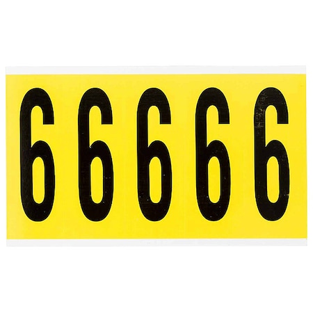 Number Label, 6, 5inHx1-3/4inW, No. Cards 1 MPN:3460-6