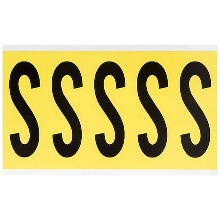 Letter Label, S, 5in.Hx1-3/4in.W, Vinyl MPN:3460-S