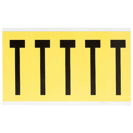 Letter Label, T, 5in.Hx1-3/4in.W, Vinyl MPN:3460-T