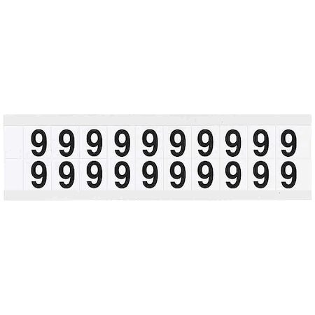 Number Label, 9, 3/4in.Hx21/32in.W, Vinyl MPN:9712-9