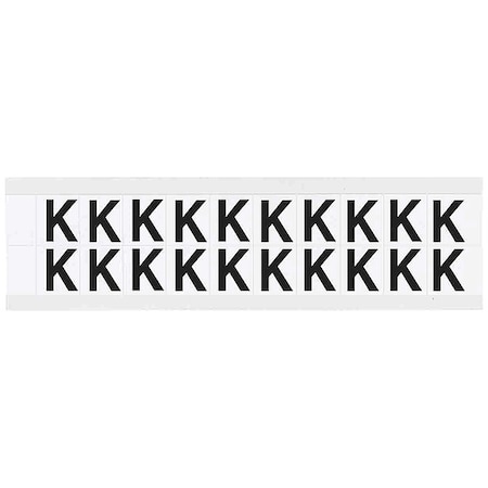 Letter Label, K, 3/4in.Hx21/32in.W, Vinyl MPN:9712-K