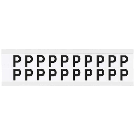 Letter Label, P, 3/4in.Hx21/32in.W, Vinyl MPN:9712-P