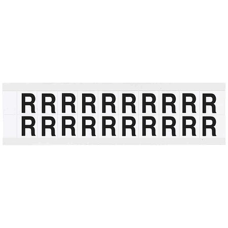 Letter Label, R, 3/4in.Hx21/32in.W, Vinyl MPN:9712-R
