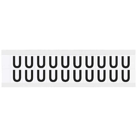 Letter Label, U, 3/4in.Hx21/32in.W, Vinyl MPN:9712-U