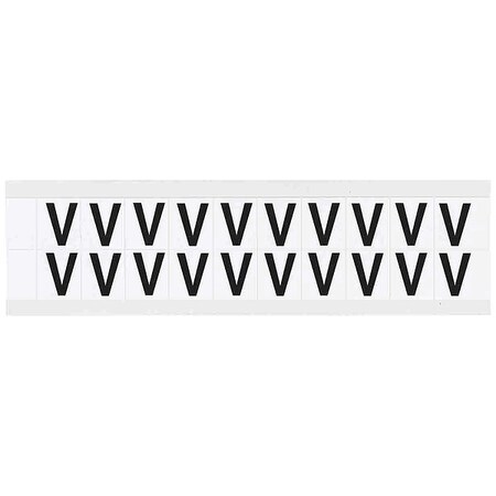 Letter Label, V, 3/4in.Hx21/32in.W, Vinyl MPN:9712-V