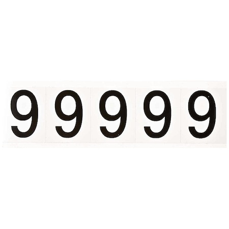 NumberLabel, Vinyl, 2-1/4inH, 1-3/4inW, PK5 MPN:9714-9