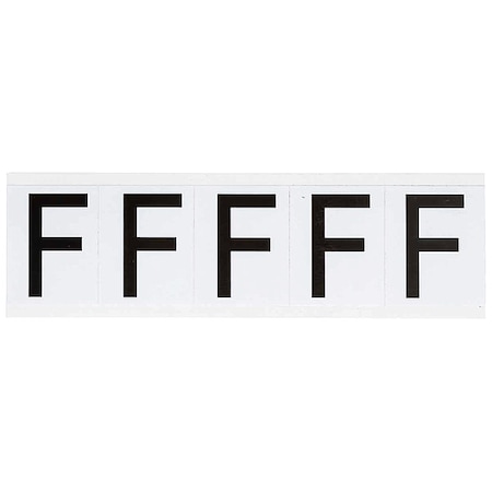 Letter Label, F, 2-1/4inHx1-13/16inW, Vinyl, PK5 MPN:9714-F