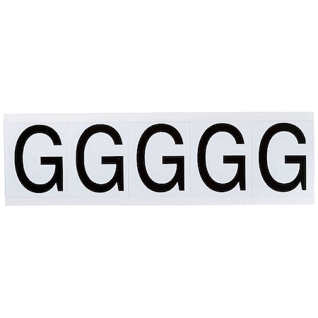 Letter Label, G, 2-1/4inHx1-13/16inW, Vinyl, PK5 MPN:9714-G