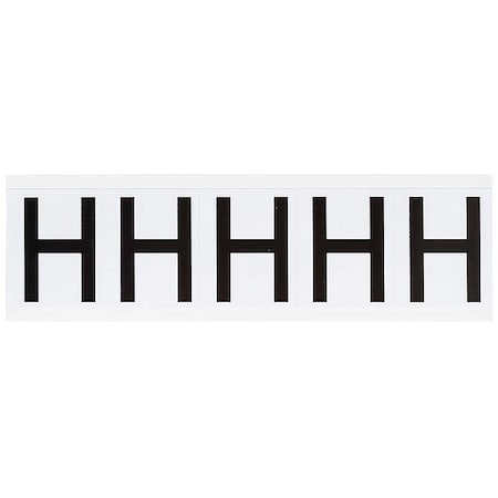 Letter Label, H, 2-1/4inHx1-13/16inW, Vinyl, PK5 MPN:9714-H