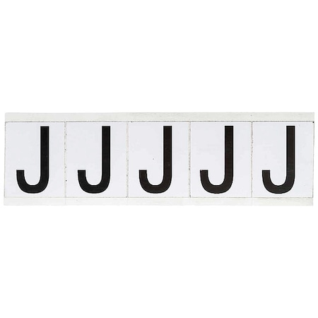 Letter Label, J, 2-1/4inHx1-13/16inW, Vinyl, PK5 MPN:9714-J