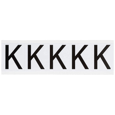 Letter Label, K, 2-1/4inHx1-13/16inW, Vinyl, PK5 MPN:9714-K