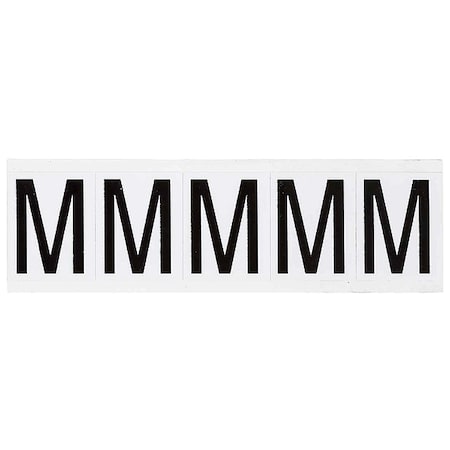 Letter Label, M, 2-1/4inHx1-13/16inW, Vinyl, PK5 MPN:9714-M
