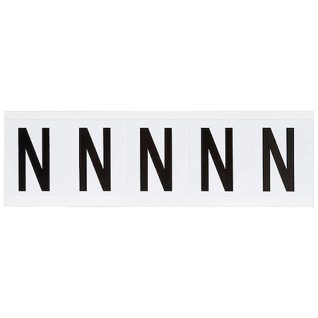 Letter Label, N, 2-1/4inHx1-13/16inW, Vinyl, PK5 MPN:9714-N