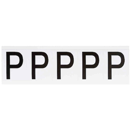 Letter Label, P, 2-1/4inHx1-13/16inW, Vinyl, PK5 MPN:9714-P