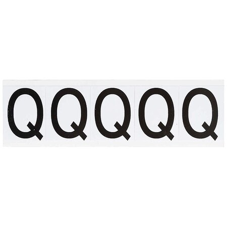 Letter Label, Q, 2-1/4inHx1-13/16inW, Vinyl, PK5 MPN:9714-Q