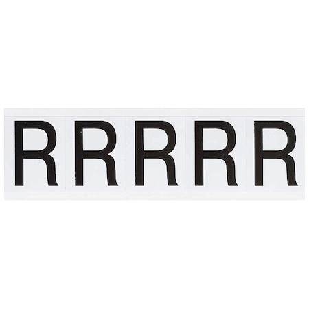 Letter Label, R, 2-1/4inHx1-13/16inW, Vinyl, PK5 MPN:9714-R