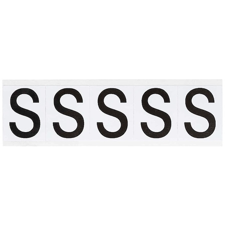 Letter Label, S, 2-1/4inHx1-13/16inW, Vinyl, PK5 MPN:9714-S