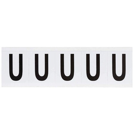 Letter Label, U, 2-1/4inHx1-13/16inW, Vinyl, PK5 MPN:9714-U