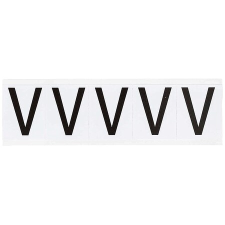Letter Label, V, 2-1/4inHx1-13/16inW, Vinyl, PK5 MPN:9714-V