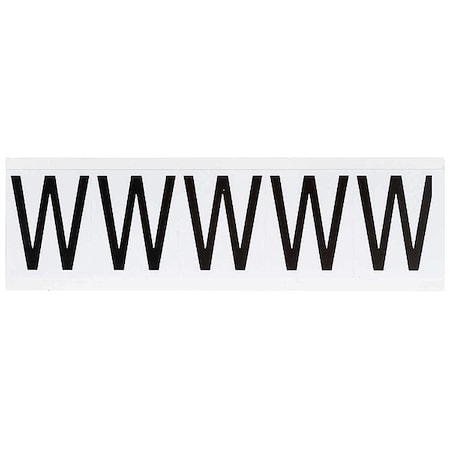 Letter Label, W, 2-1/4inHx1-13/16inW, Vinyl, PK5 MPN:9714-W
