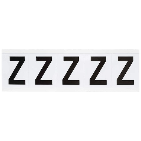 Letter Label, Z, 2-1/4inHx1-13/16inW, Vinyl, PK5 MPN:9714-Z