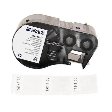 Wraparound Label, White, Vinyl, 1 in W MPN:M4-143-417