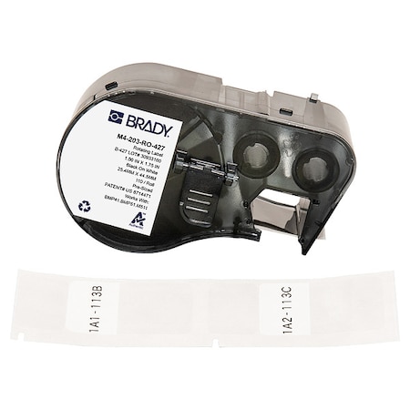 Wraparound Label, White, Vinyl, 1 in W MPN:M4-203-RO-427