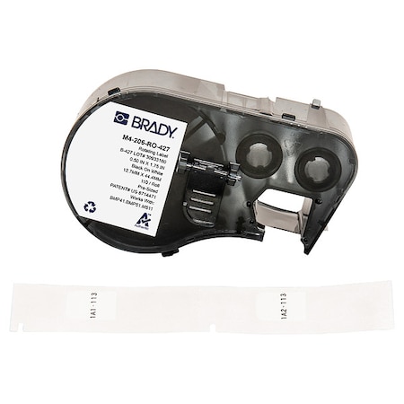 Wraparound Label, White, Vinyl, 1/2 in W MPN:M4-206-RO-427