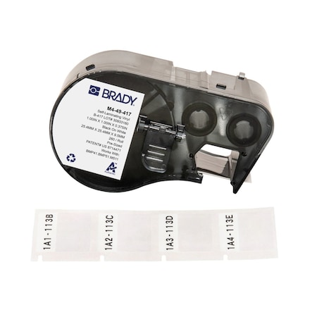 Wraparound Label, White, Vinyl, 1 in W MPN:M4-49-417
