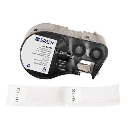 Wraparound Label, White, Vinyl, 1 in W MPN:M4-51-417