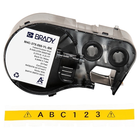 Label/RibbonCartridge, Yellow, 3/8inW MPN:M4C-375-595-YL-BK