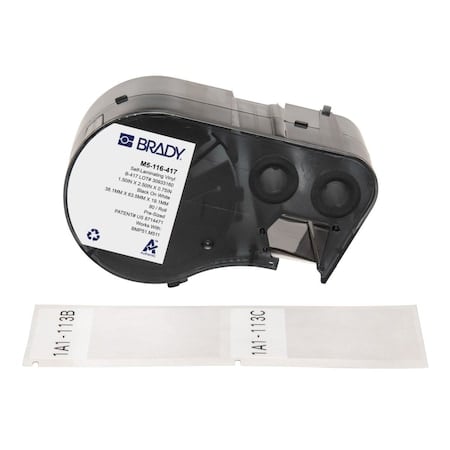 WraparoundLabel, White, Vinyl, 1-1/2inW MPN:M5-116-417