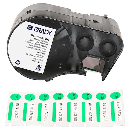 Label/RibbonCartridge, Green;White, 1inW MPN:M5-118-494-GN