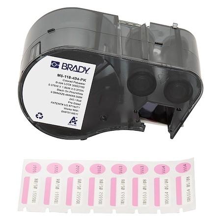 Label/RibbonCartridge, Pink;White, 1inW MPN:M5-118-494-PK