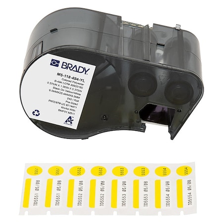 Label/RibbonCartridge, Yellow;White, 1inW MPN:M5-118-494-YL