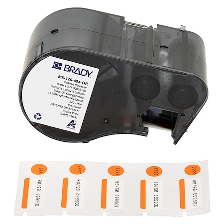 Label/RibbonCartridge, Orange;White, 1inW MPN:M5-120-494-OR