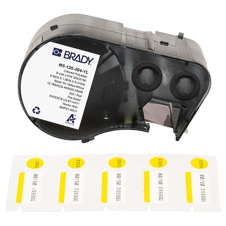 Label/RibbonCartridge, Yellow;White, 1inW MPN:M5-120-494-YL