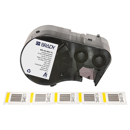 Label/RibbonCartridge, Yellow;White, 1inW MPN:M5-49-494-YL