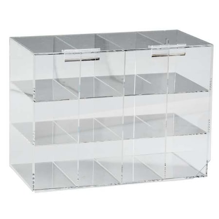 Safety Glasses Holder, Case with Door, 12 Pairs, Acrylic, 11 1/2 in H x 15 5/8 in W x 7 13/16 in D MPN:GH12D