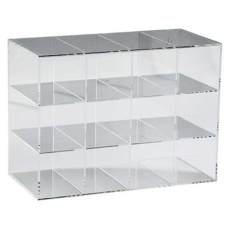 Safety Glasses Holder, Case without Door, 12 Pairs, Acrylic, 11 1/2 in H x 15 1/2 in W x 7 5/8 in D MPN:GH12N