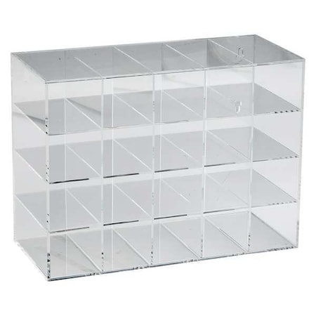 Safety Glasses Holder, Case without Door, 20 Pairs, Acrylic, 11 3/4 in H x 15 1/2 in W x Clear MPN:GH20N