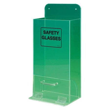 Protective Eyewear Dispenser, Stack Tower, 20 Pairs, Acrylic, 18 in H x 8 in W x 4 in D, Green MPN:MVSDG