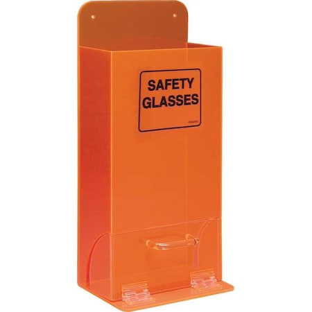 Protective Eyewear Dispenser, Stack Tower, 20 Pairs, Acrylic, 18 in H x 8 in W x 4 in D, Orange MPN:MVSDO