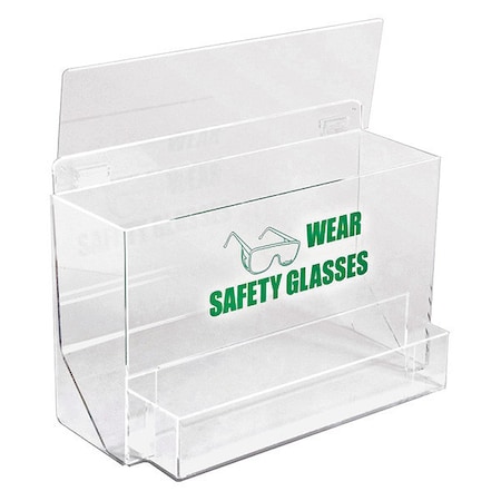 Protective Eyewear Dispenser, Tray, 35 Pairs, Acrylic, 12 1/4 in H x 18 in W x 9 1/4 in D, Clear MPN:PD701E