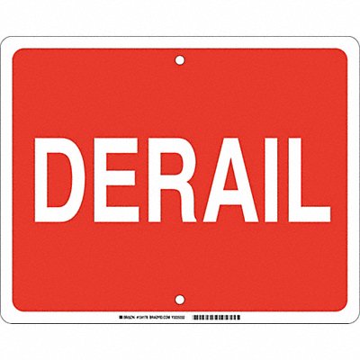 Railroad Sign 12 in x 15 in Red English MPN:134178