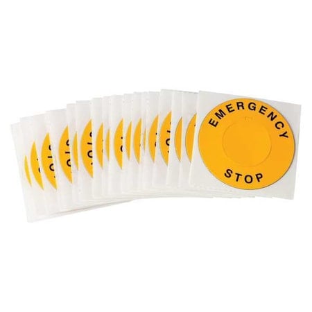 E-Stop Labels Polyester 2.36IN Diameter 25/Pk MPN:THTEP-196-593YL