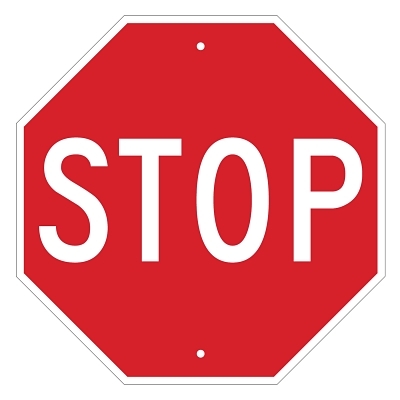 18X18 Wht/Red Traffic Sign Hip MPN:113280
