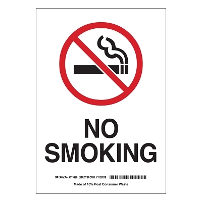 B401 7H X10W Red/Blk/Wht No Smoking MPN:25119