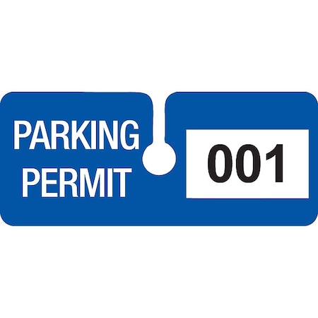 Parking Permits, Rearview, Wht/Blue, PK100 MPN:95205